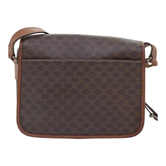 CELINE Macadam Canvas Circle Shoulder Bag Pvc Leather Brown Gold - Picture 5 of 13